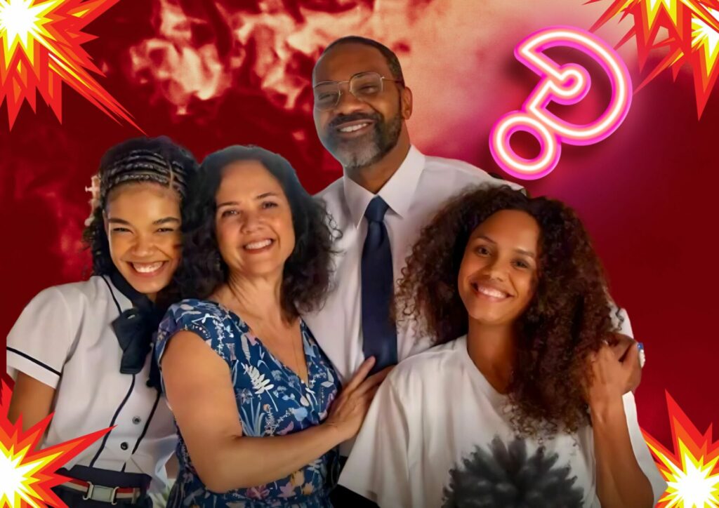 Tati (Bia Santana), Doralice (Tereza Seiblitz), (MV Bill) e Mad&aacute; (J&eacute;ssica Ellen) em Volta Por Cima