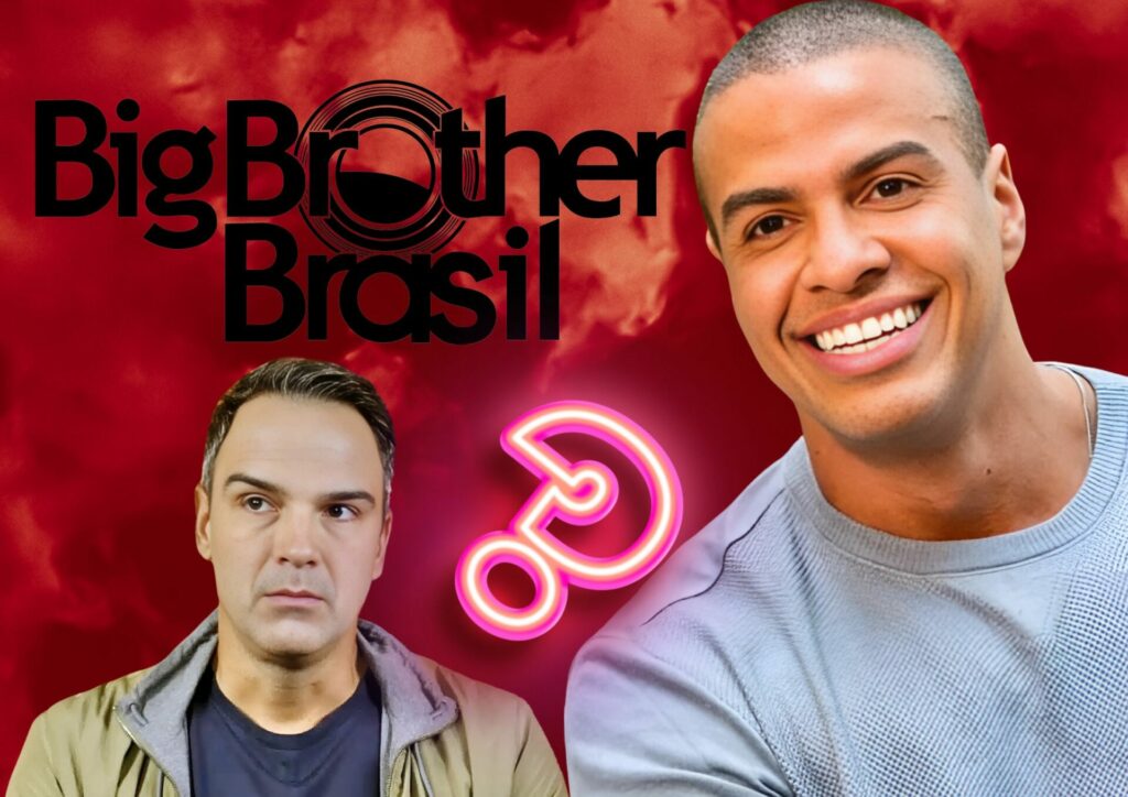 Thiago Oliveira e Tadeu Schmidt nos bastidores da Globo