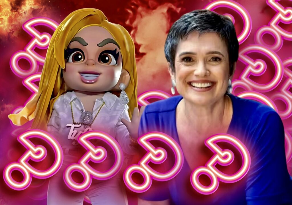 Sandra Annenberg nos bastidores da TV Globo