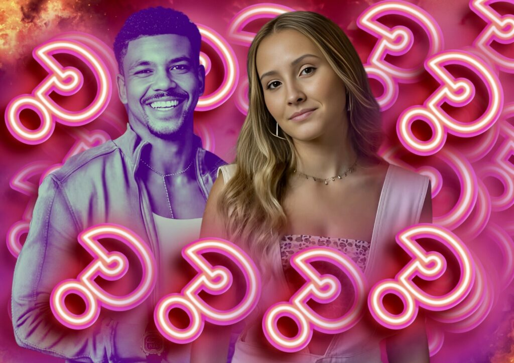Bruna (Duda Batsow) e Iarley (Lucas Wickhaus) em Mania de Você