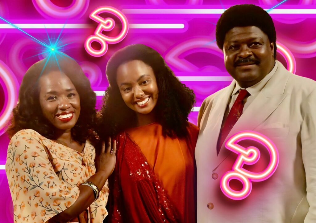 Vera (Tatiana Tiburcio), Ruth de Souza (Eli Ferreira) e Sebastião (Cridemar Aquino) em Garota do Momento